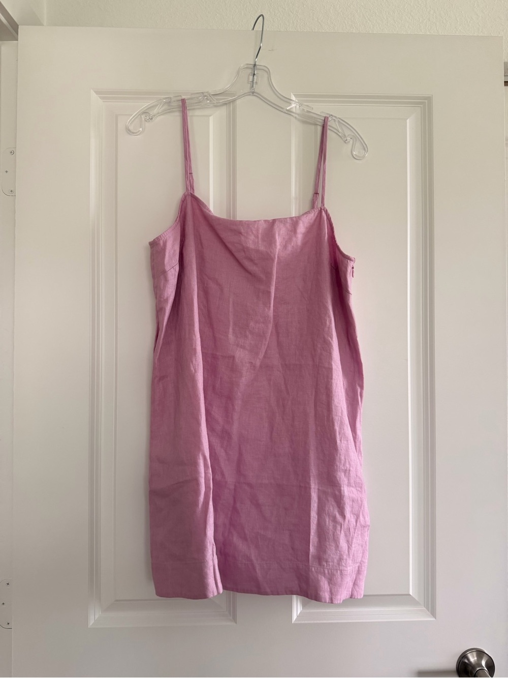 Aritzia Pink Linen Cami Mini Dress